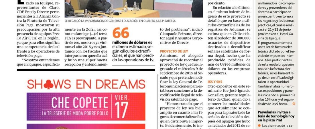 La llamada Alianza Contra la Piratería de Televisión Paga visitó la ciudad de Iquique y preocupa la alta presencia de decos chinos