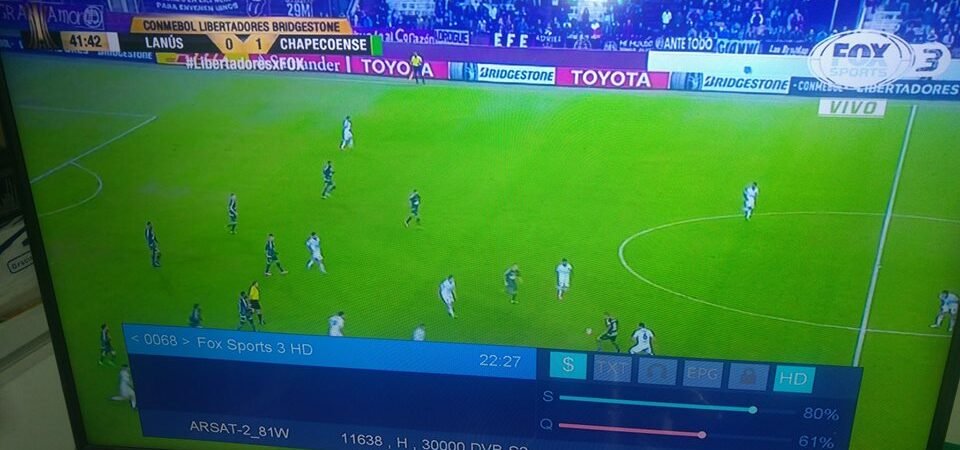 FOX SPORTS 3 HD: Lanús vs. Chapecoense en VIVO – Arsat-2 81w 100% estable – IKS PRIVADO desde 5 dolares (conax)