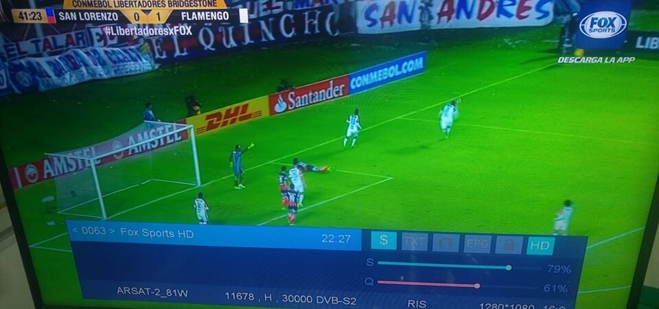 FOX SPORTS HD: San Lorenzo vs. Flamengo en VIVO – Arsat-2 81w 100% estable – IKS PRIVADO desde 5 dolares (conax 61w)