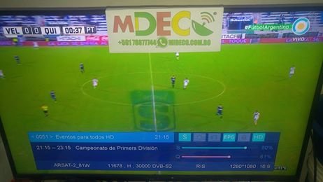 [HD] Velez Sarsfield vs Quilmes en VIVO Fútbol Argentino HD – Satélite Arsat-2 (81w) – Tp 11678 H 30000