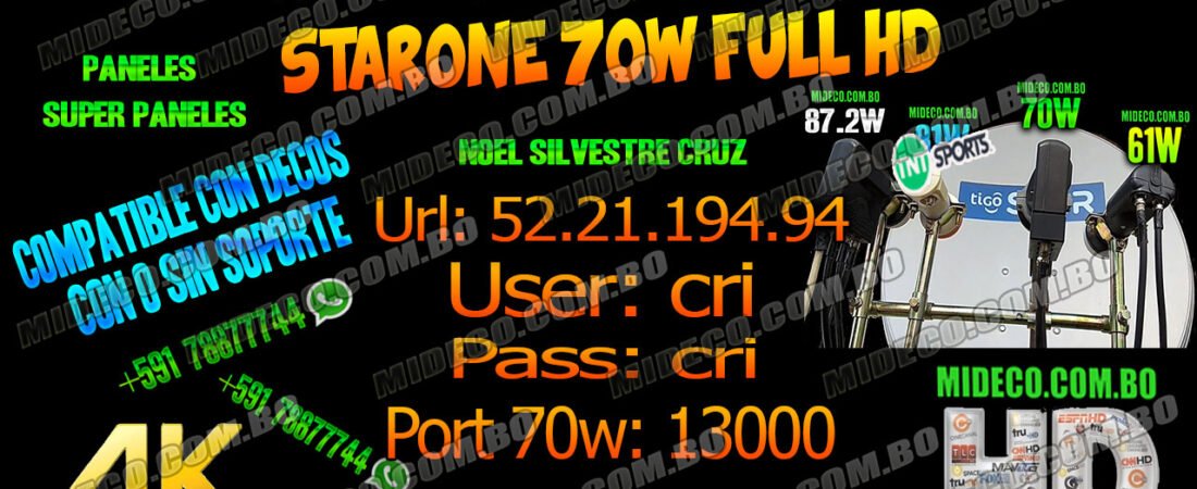 Demo IKS Gratis StarOne 70w con Canales HD y SD – RUSIA 2018 – Paneles y SuperPaneles