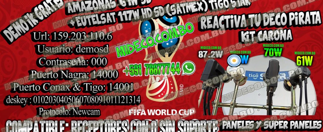 Demo IKS Gratis Reactiva Tu Deco Pirata: Amazonas SD + Tigo SD HD – RUSIA 2018 Paneles y SuperPaneles
