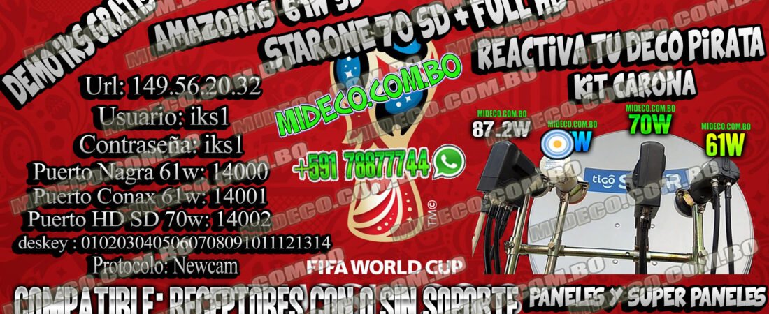 Gratis: Amazonas SD + StarOne SD HD / Demo IKS Multiusuario Reactiva Tu Deco Pirata Mundial RUSIA 2018 Paneles y SuperPaneles